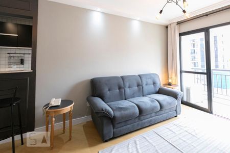 Sala de apartamento para alugar com 1 quarto, 40m² em Indianópolis, São Paulo