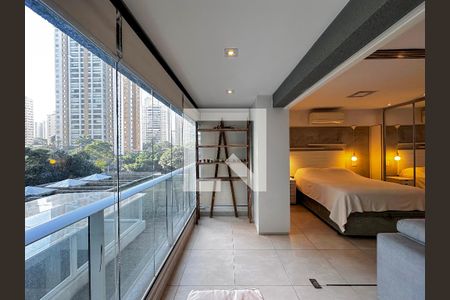 Sacada Sala de apartamento à venda com 1 quarto, 49m² em Campo Belo, São Paulo