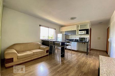 Sala de Estar e jantar de apartamento para alugar com 1 quarto, 34m² em Vila Nova, Novo Hamburgo