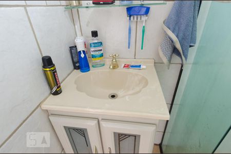 Banheiro da suíte de apartamento à venda com 3 quartos, 90m² em Nova Petrópolis, São Bernardo do Campo
