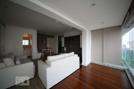 Varanda - Sala  de apartamento à venda com 1 quarto, 60m² em Campo Belo, São Paulo