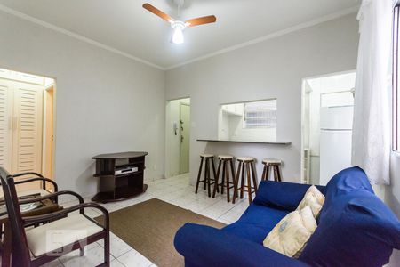 Sala de apartamento para alugar com 1 quarto, 55m² em Boqueirão, Santos