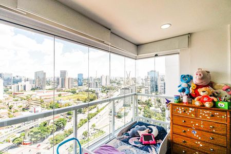 Varanda de apartamento à venda com 1 quarto, 45m² em Brooklin, São Paulo