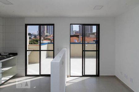 Sala e cozinha de apartamento para alugar com 1 quarto, 44m² em Chácara Santo Antônio (zona Leste), São Paulo