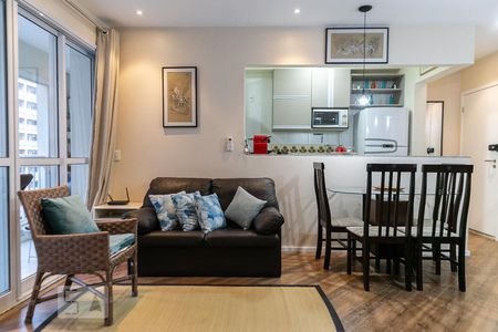 Sala de apartamento para alugar com 1 quarto, 58m² em Vila Matias, Santos