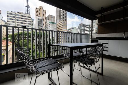 Varanda gourmet de apartamento à venda com 1 quarto, 49m² em Jardim Paulista, São Paulo