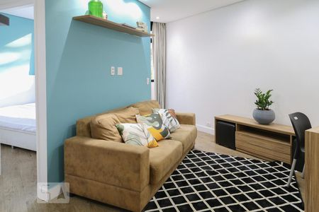 Sala de apartamento para alugar com 1 quarto, 40m² em Indianópolis, São Paulo