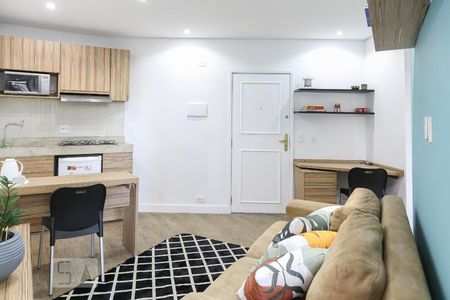 Sala de apartamento para alugar com 1 quarto, 40m² em Indianópolis, São Paulo