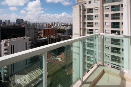 Varanda da Sala de apartamento à venda com 1 quarto, 45m² em Santo Amaro, São Paulo