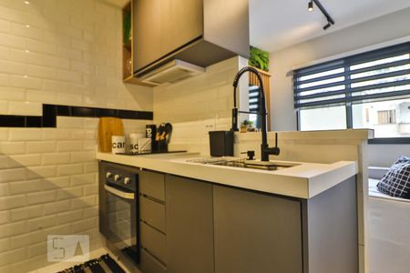 Cozinha de kitnet/studio à venda com 1 quarto, 26m² em Bela Vista, São Paulo