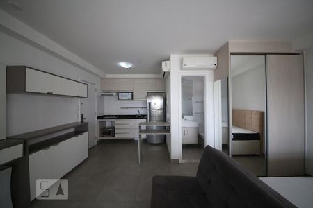 Sala - Cozinha - Quarto de apartamento para alugar com 1 quarto, 44m² em Brooklin, São Paulo