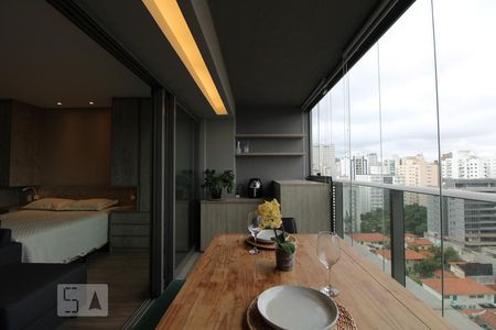 Varanda da Sala de kitnet/studio para alugar com 1 quarto, 43m² em Brooklin Paulista, São Paulo