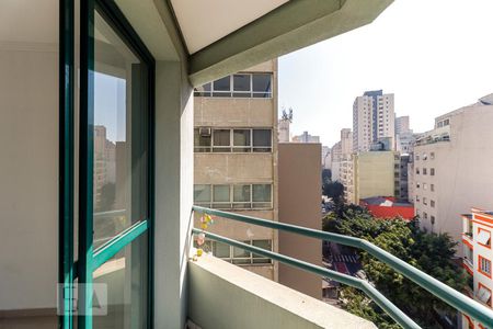 Varanda da Sala de apartamento para alugar com 1 quarto, 45m² em Vila Buarque, São Paulo