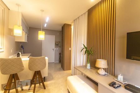 Sala de estar de apartamento à venda com 1 quarto, 36m² em Jardim do Mar, São Bernardo do Campo