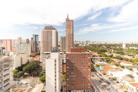 Varanda - vista de kitnet/studio para alugar com 1 quarto, 37m² em Jardim Paulistano, São Paulo