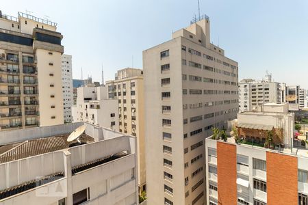 Varanda - vista de kitnet/studio à venda com 1 quarto, 35m² em Cerqueira César, São Paulo