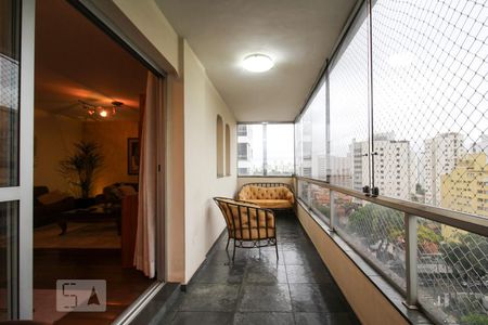 Varanda da Sala de apartamento à venda com 4 quartos, 208m² em Indianópolis, São Paulo