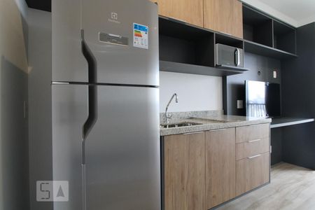 Cozinha de apartamento à venda com 1 quarto, 22m² em Jardim das Acacias, São Paulo