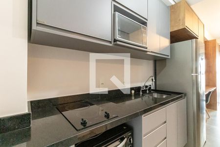 Cozinha de kitnet/studio para alugar com 1 quarto, 31m² em Indianópolis, São Paulo