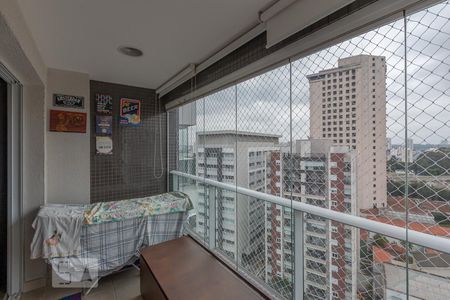 Varanda da Sala de apartamento à venda com 1 quarto, 47m² em Campo Belo, São Paulo