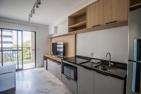 Studio - Sala/Cozinha de apartamento para alugar com 1 quarto, 38m² em Mirandópolis, São Paulo