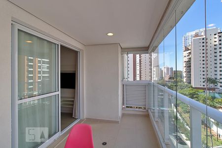 Varanda da Sala de apartamento para alugar com 1 quarto, 48m² em Vila Andrade, São Paulo