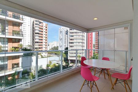 Varanda da Sala de apartamento para alugar com 1 quarto, 48m² em Vila Andrade, São Paulo