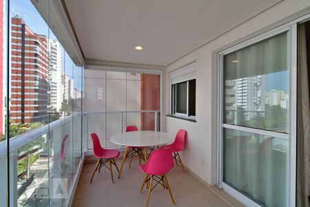 Varanda da Sala de apartamento para alugar com 1 quarto, 48m² em Vila Andrade, São Paulo