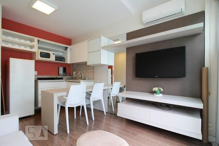 Sala de apartamento para alugar com 1 quarto, 50m² em Indianópolis, São Paulo