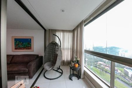 Varanda da Sala de apartamento à venda com 2 quartos, 85m² em Vila Castela, Nova Lima