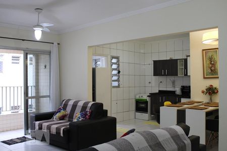 Sala  de apartamento para alugar com 2 quartos, 87m² em Jardim Las Palmas, Guarujá