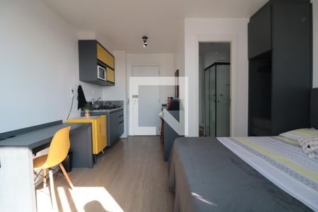 Quarto e Cozinha  de kitnet/studio para alugar com 1 quarto, 20m² em Brás, São Paulo