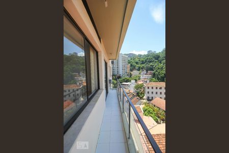 Varanda da Sala de apartamento à venda com 1 quarto, 70m² em Cosme Velho, Rio de Janeiro
