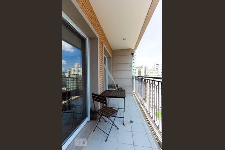 Varanda da Sala de apartamento para alugar com 1 quarto, 50m² em Vila Nova Conceição, São Paulo