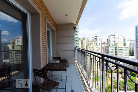 Varanda da Sala de apartamento para alugar com 1 quarto, 50m² em Vila Nova Conceição, São Paulo