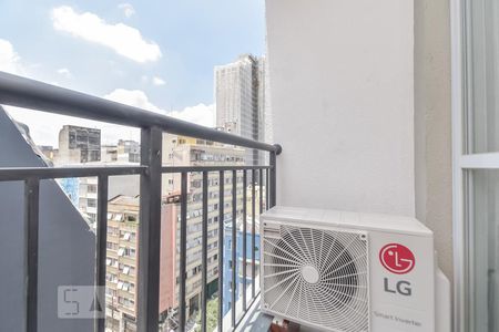 Varanda da Sala de apartamento para alugar com 1 quarto, 28m² em República, São Paulo