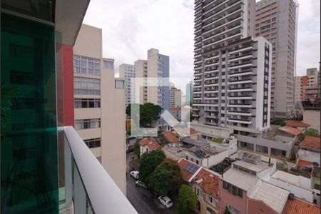 Varanda - Vista de apartamento à venda com 1 quarto, 40m² em Paraíso, São Paulo