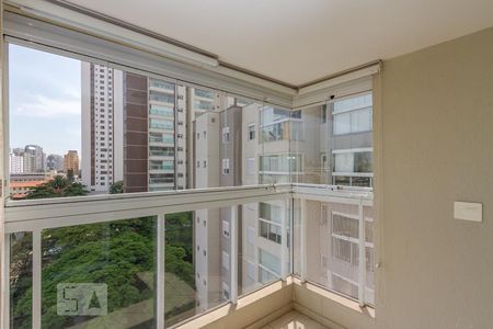 Varanda da Sala de apartamento para alugar com 1 quarto, 54m² em Jardim das Acacias, São Paulo