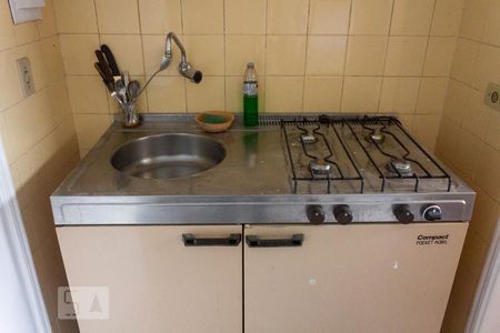 Detalhe cozinha de apartamento para alugar com 1 quarto, 22m² em Ocian, Praia Grande