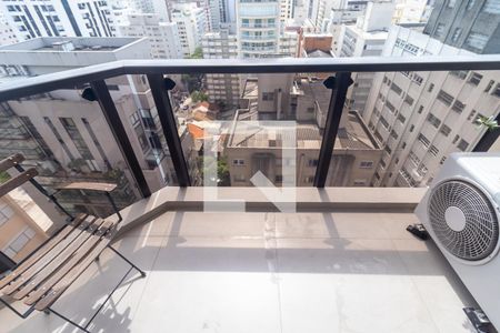 Varanda da sala de kitnet/studio para alugar com 1 quarto, 42m² em Jardim Paulista, São Paulo