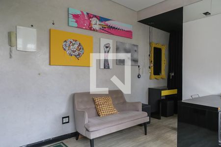 Sala de apartamento para alugar com 1 quarto, 50m² em Boqueirão, Santos