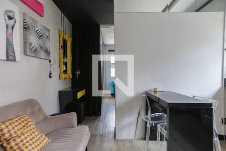 Sala de apartamento para alugar com 1 quarto, 50m² em Boqueirão, Santos