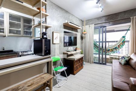 Sala de kitnet/studio à venda com 1 quarto, 51m² em Indianópolis, São Paulo