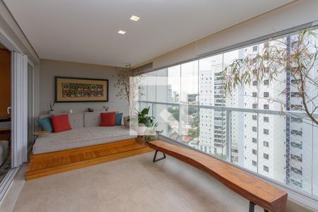 Varanda da Sala de apartamento à venda com 3 quartos, 189m² em Jardim Novo Santo Amaro, São Paulo