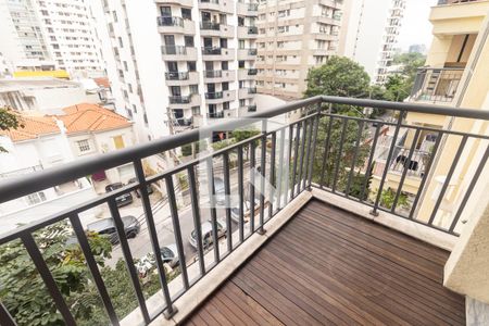 Varanda da Sala de apartamento à venda com 1 quarto, 55m² em Jardim Paulista, São Paulo