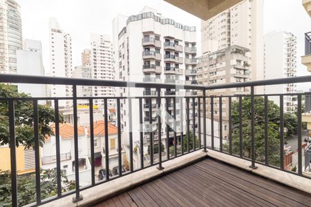 Varanda da Sala de apartamento à venda com 1 quarto, 55m² em Jardim Paulista, São Paulo