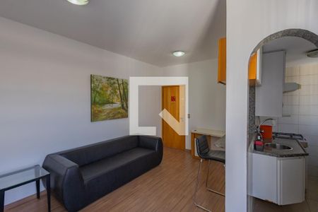 Sala de apartamento à venda com 1 quarto, 40m² em Lourdes, Belo Horizonte
