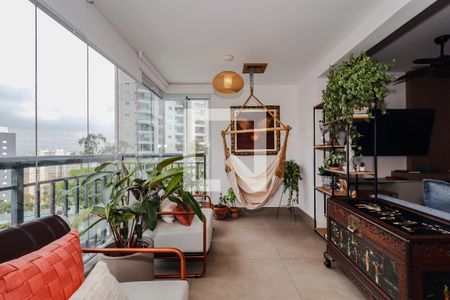 Varanda da Sala de apartamento para alugar com 2 quartos, 92m² em Vila Andrade, São Paulo