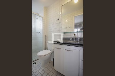 Banheiro da Suíte de apartamento à venda com 1 quarto, 58m² em Paraíso do Morumbi, São Paulo