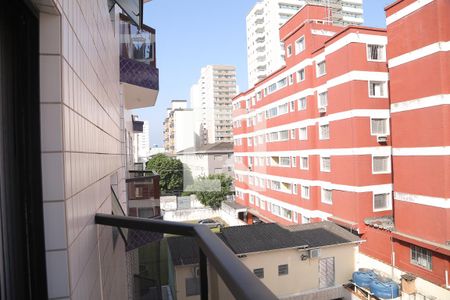 Sala vista de apartamento para alugar com 1 quarto, 50m² em Boqueirão, Praia Grande